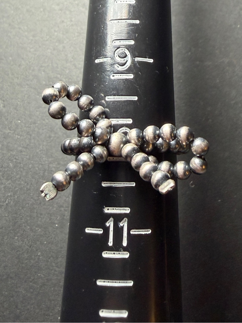 Sterling Silver Beaded Bow Stretch Ring